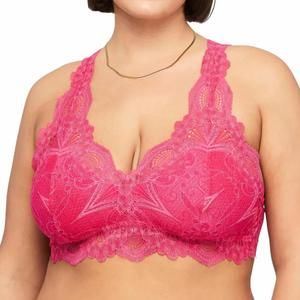 NEW FLEUR'T belle epoque lace t-back bralette in bright rose